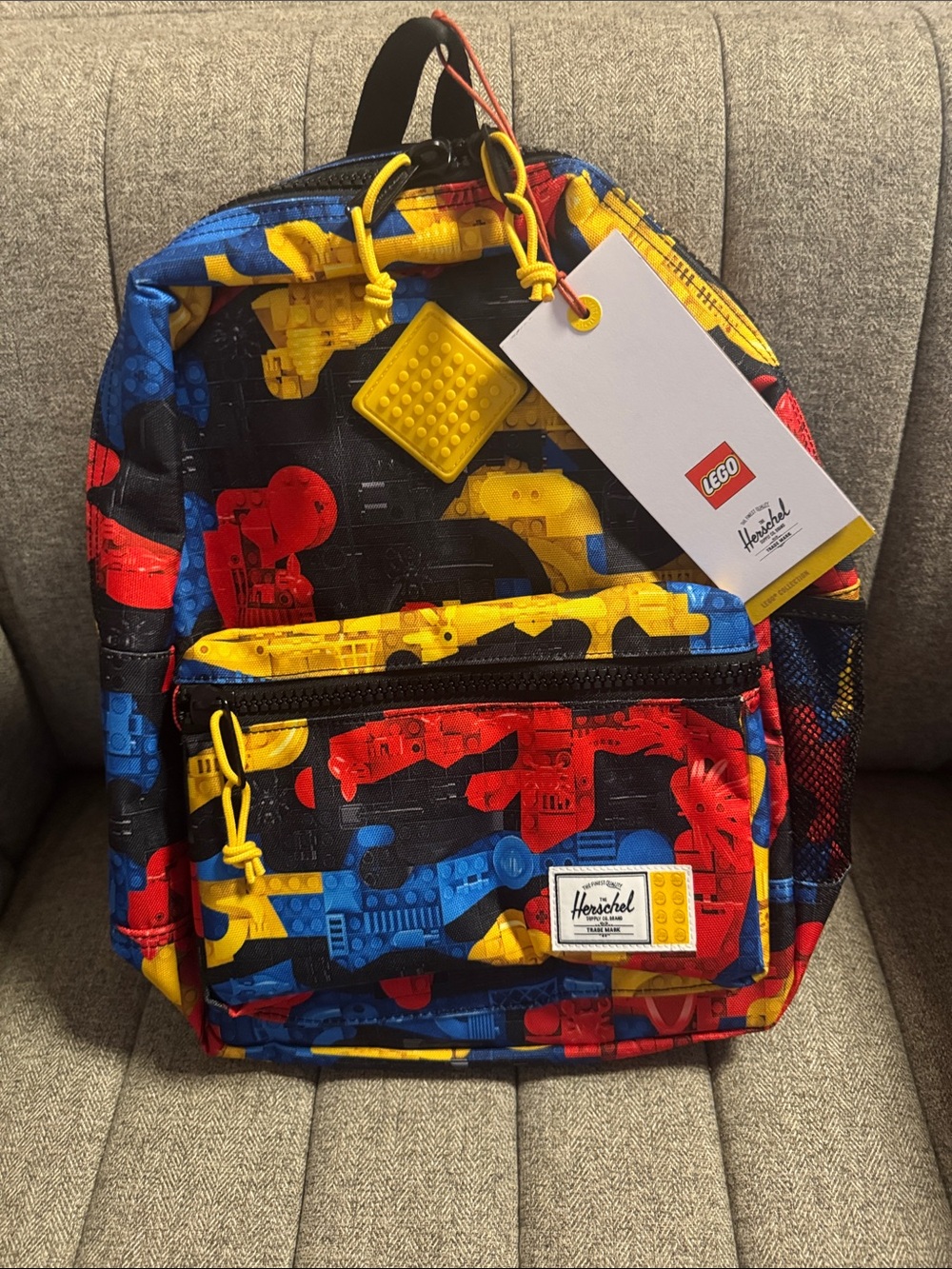 NWT LEGO x Herschel Supply Company Kids' Multicolor Brick Print Backpack